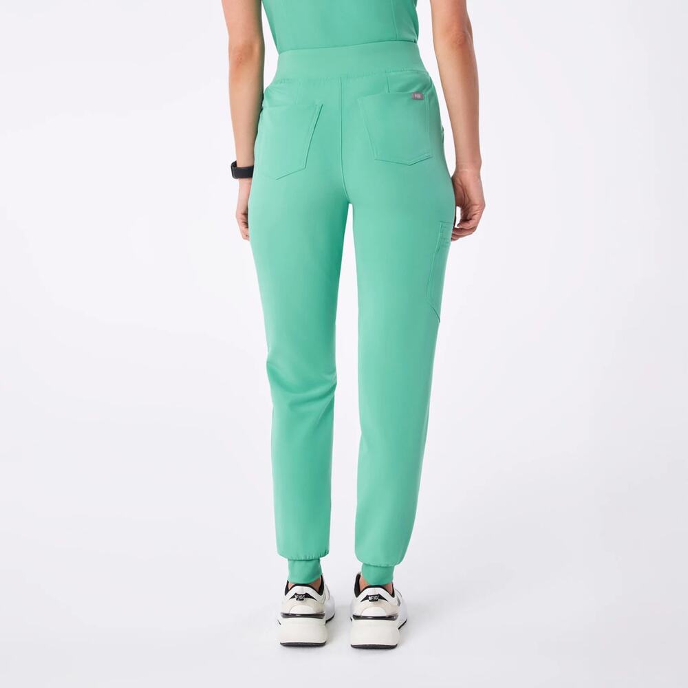 NEW NWT Figs High Waisted Zamora 6-Pocket Jogger Scrub Pants Surgical Green M - Picture 3 of 16